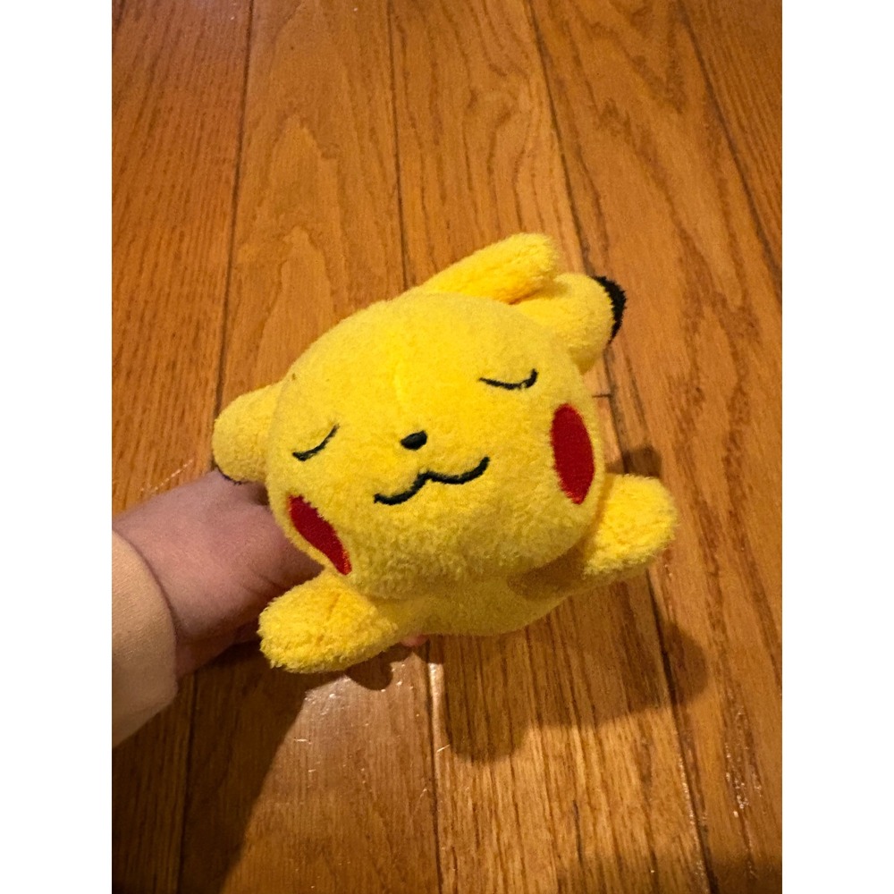Pokemon Pikachu Plush Stuffed Animal Yellow Sleepy Face‎ Cute Toy